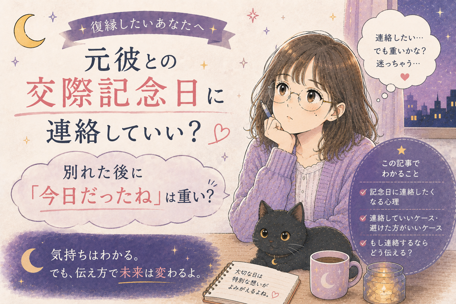 元彼との交際記念日に連絡していい？別れた後に「今日だったね」は重い？