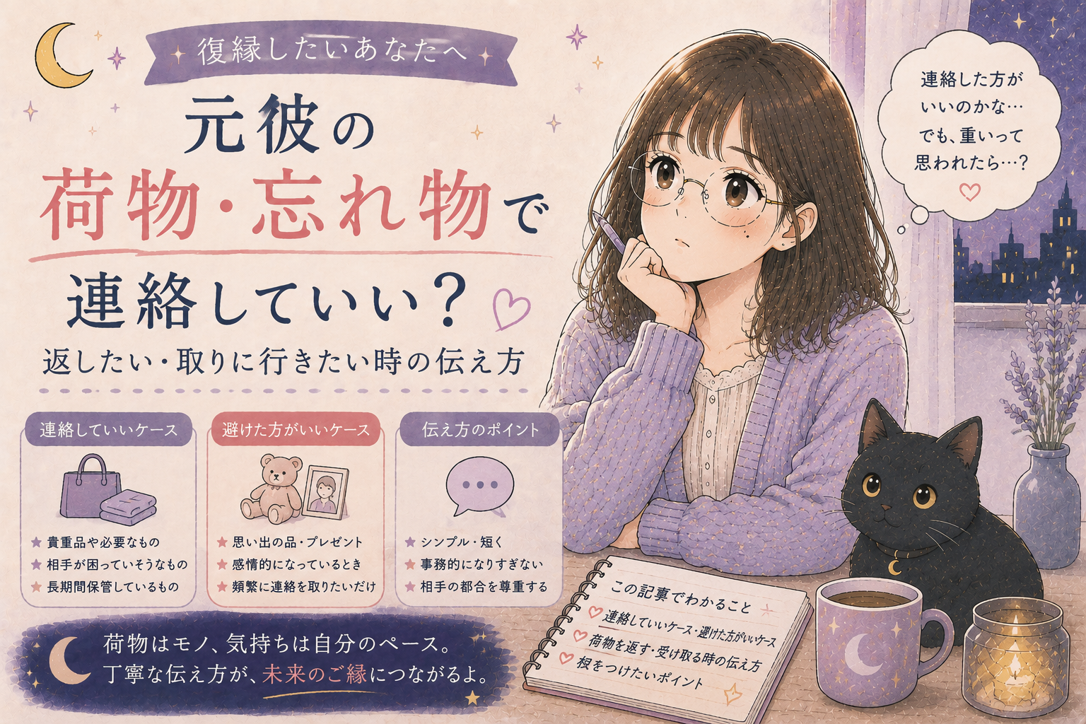 元彼の荷物・忘れ物で連絡していい？返したい・取りに行きたい時の伝え方
