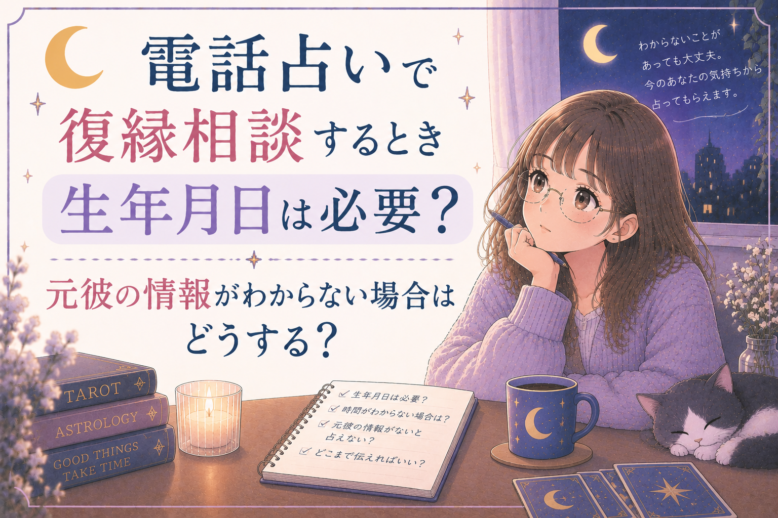 電話占いで復縁相談するとき生年月日は必要？元彼の情報がわからない場合はどうする？