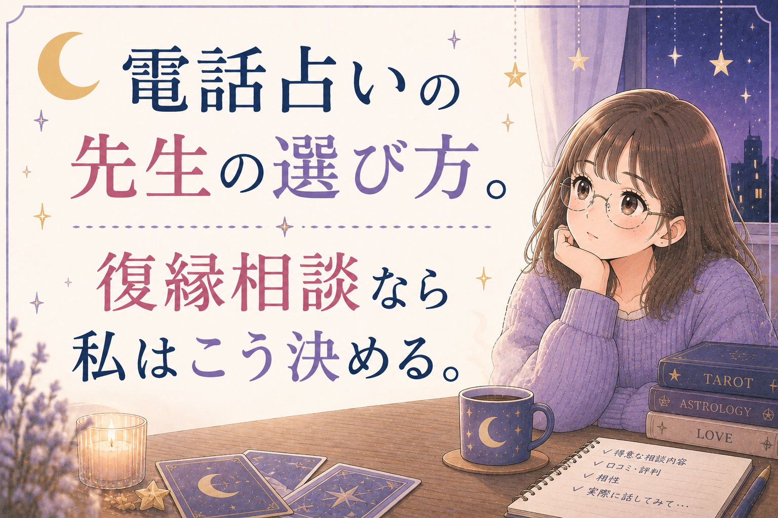 電話占いの先生の選び方。復縁相談なら私はこう決める。
