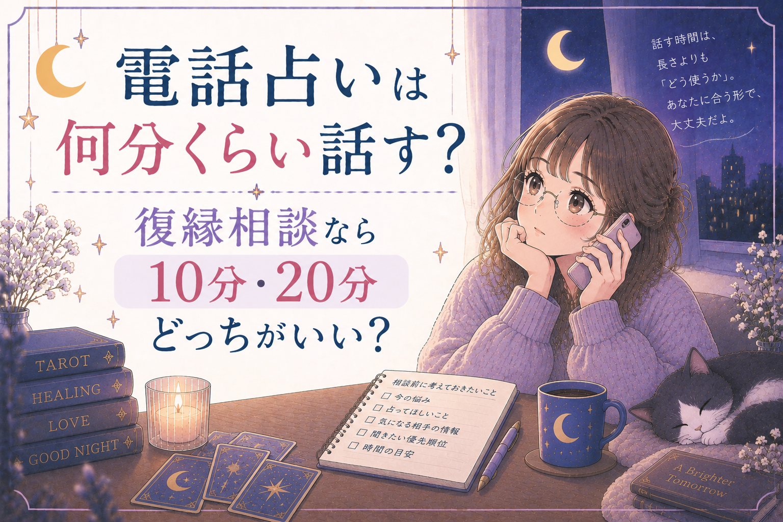 電話占いは何分くらい話す？復縁相談なら10分・20分どっちがいい？